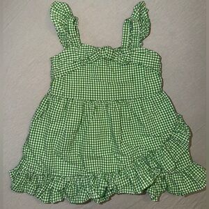 Janie and Jack Green Checkered Dress 12-18 Months